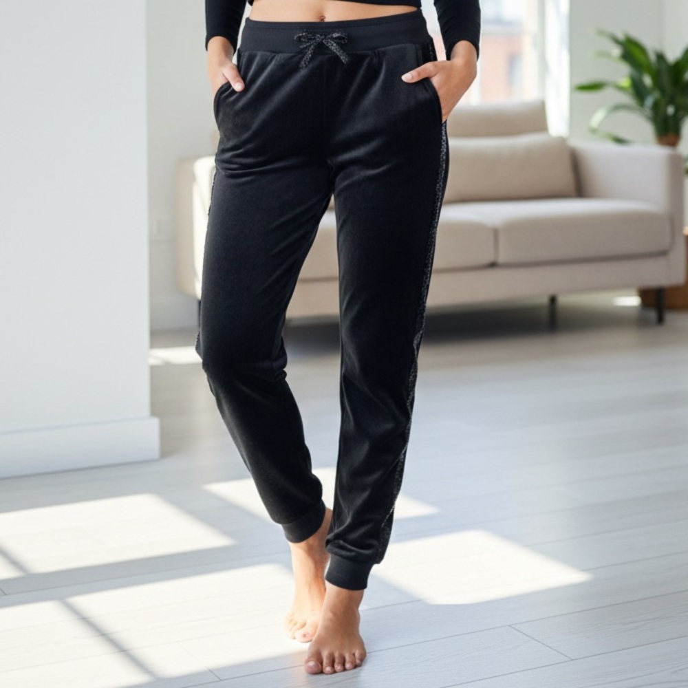 MORE THAN MAGIC Girls Velvet Flip Sequin Joggers with Drawstring